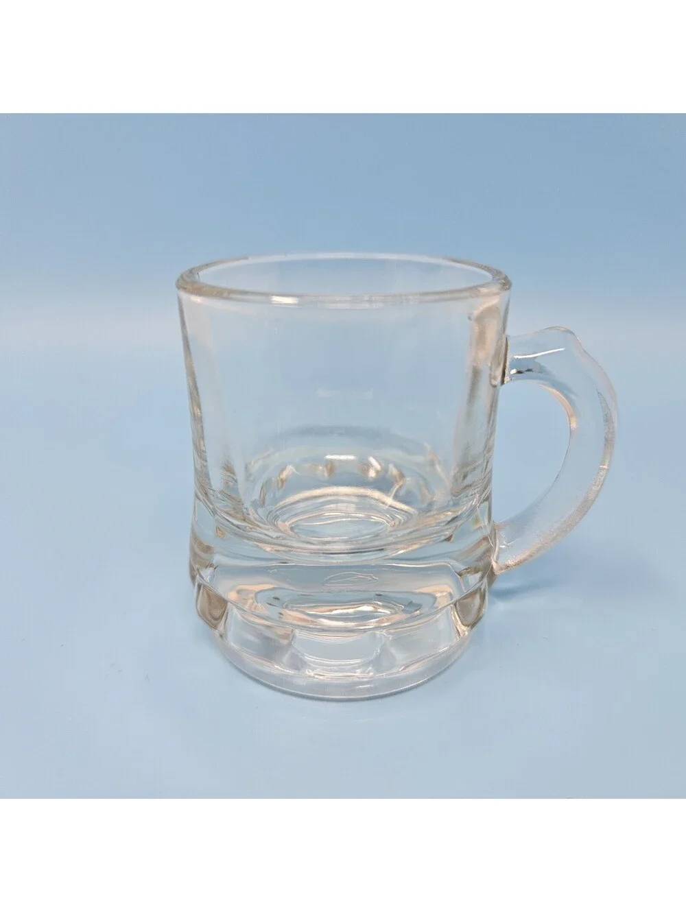 Set Of 2 Vintage Mini Beer Mug Shape Shot Glasses, Federal Clear Glass